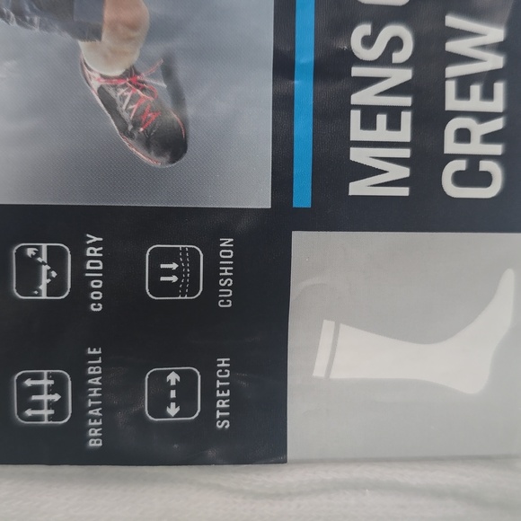 Trulfit Men's White Cotton Cushion Crew Socks - 6 Pack. - Picture 5 of 9